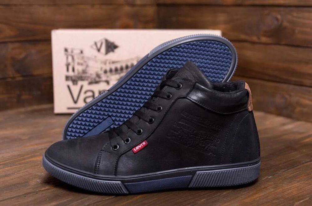 Чоловічі зимові черевики шкіра LeviS Ботинки мужские кожаные зимние
