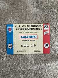 (Bilhete raro) Belenenses - Bayer Leverkusen 1988