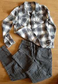 ŚWIETNY zestaw OUTFIT spodnie i koszula dka chłopca r.128