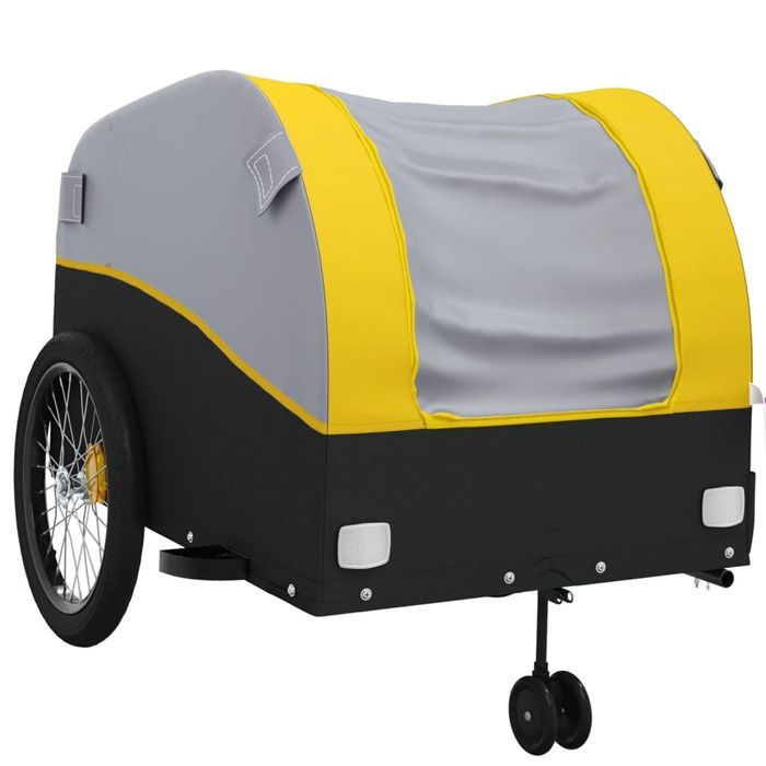 vidaXL Przyczepka rowerowa, czarno-żółta, 45 kg, żelazo