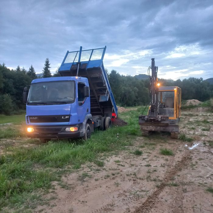 Pracę ziemne minikoparką oraz wywrotką