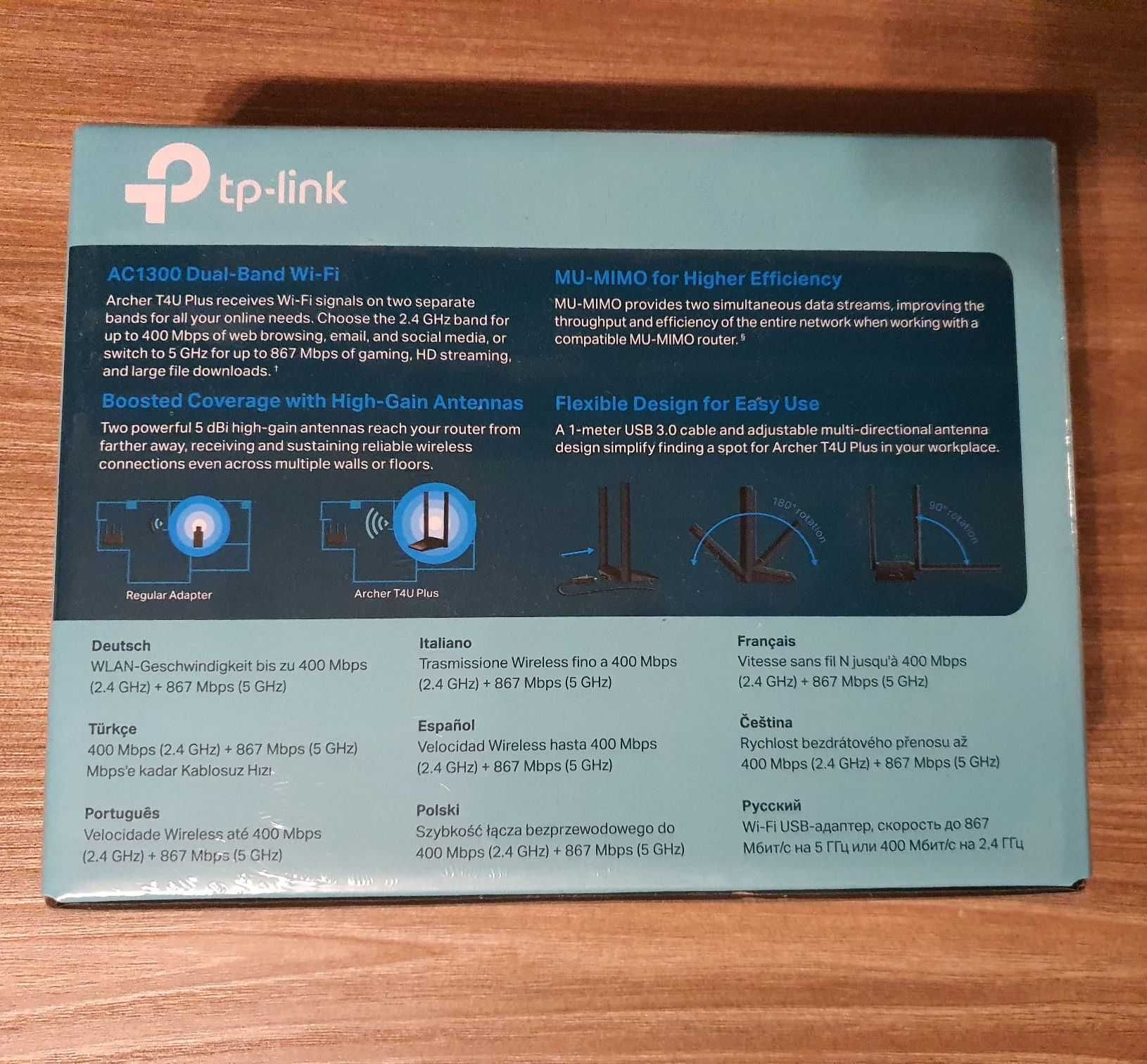 Karta sieciowa Wi-Fi TP-LINK Archer T4U Plus AC1300 Folia