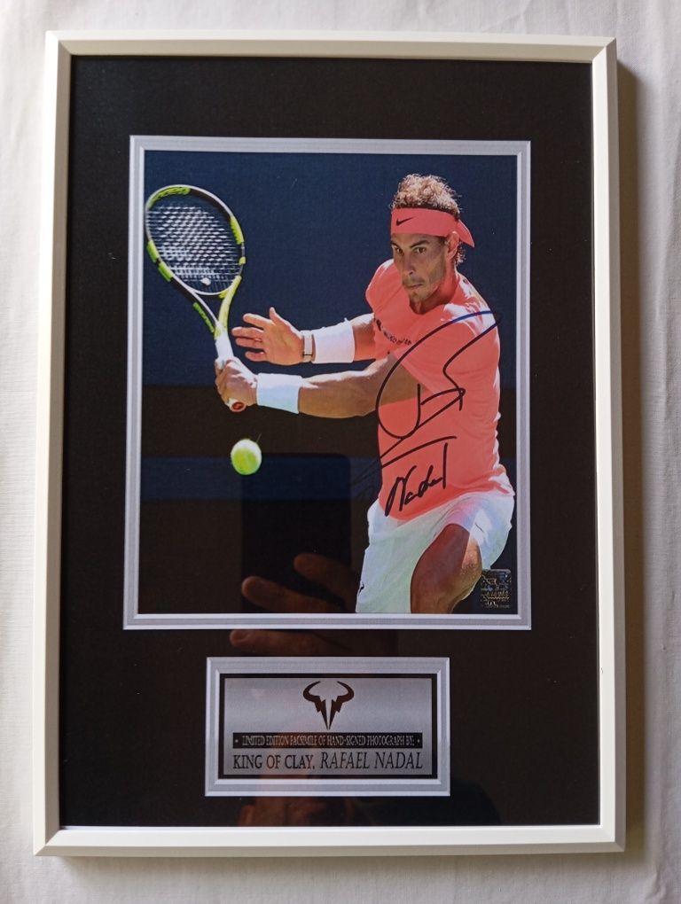 Moldura Tennis Rafael Nadal com Autógrafo (A4)