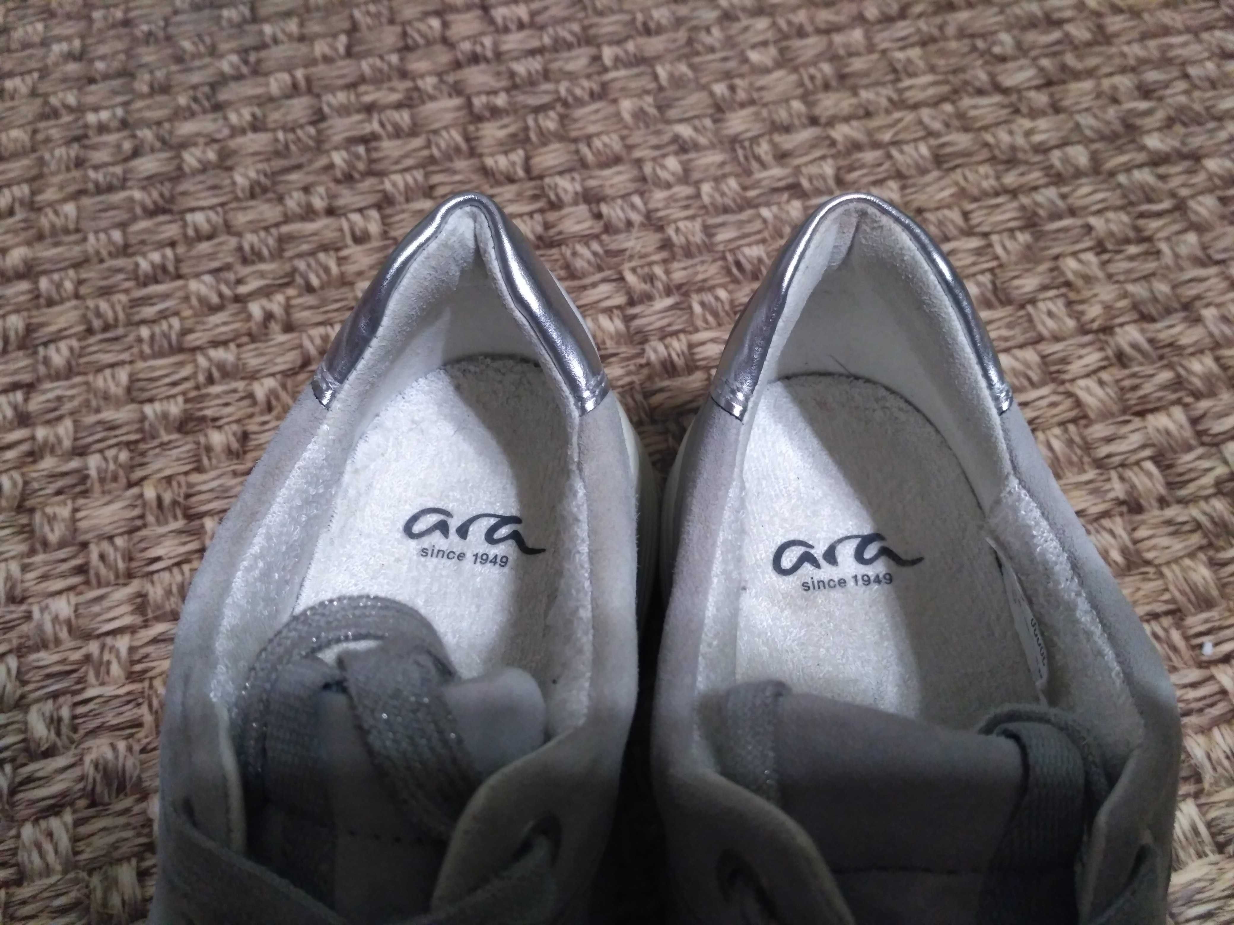 Кожаные кроссовки, мокасины сникерсы  Ara  размер 39-40
