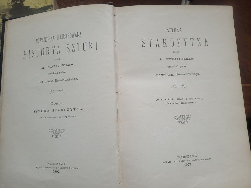 A.Springer-Historya Sztuki 4 tomy w 2 woluminach 1902-04 Gazeta Polska