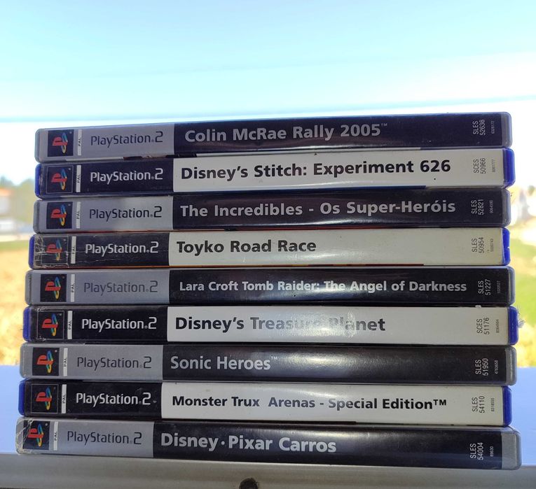 9 Jogos PlayStation 2 (Colin,Disney,Tokyo Road Race,Tomb Raider,Sonic)