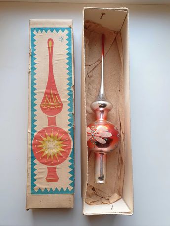 Елочная игрушка СССР, верхушка на елку, в родной коробке