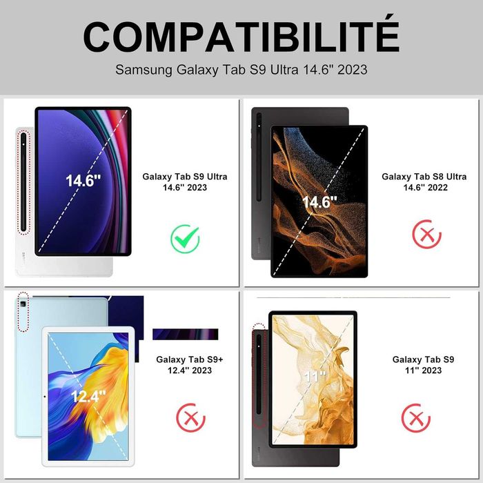 JADEMALL etui klawiatura LED RGB touchpad Samsung Galaxy Tab S9 Ultra