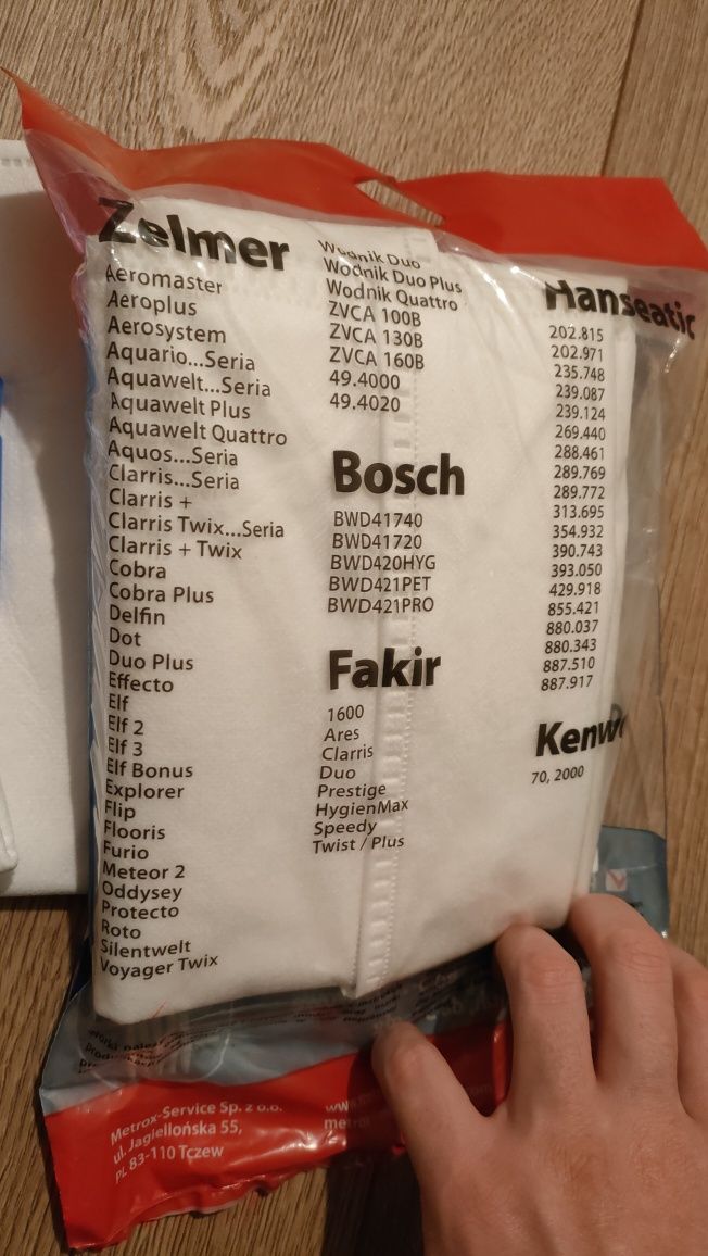 Worki do odkurzacza Zelmer, Bosch, Hanseatic niebieskie