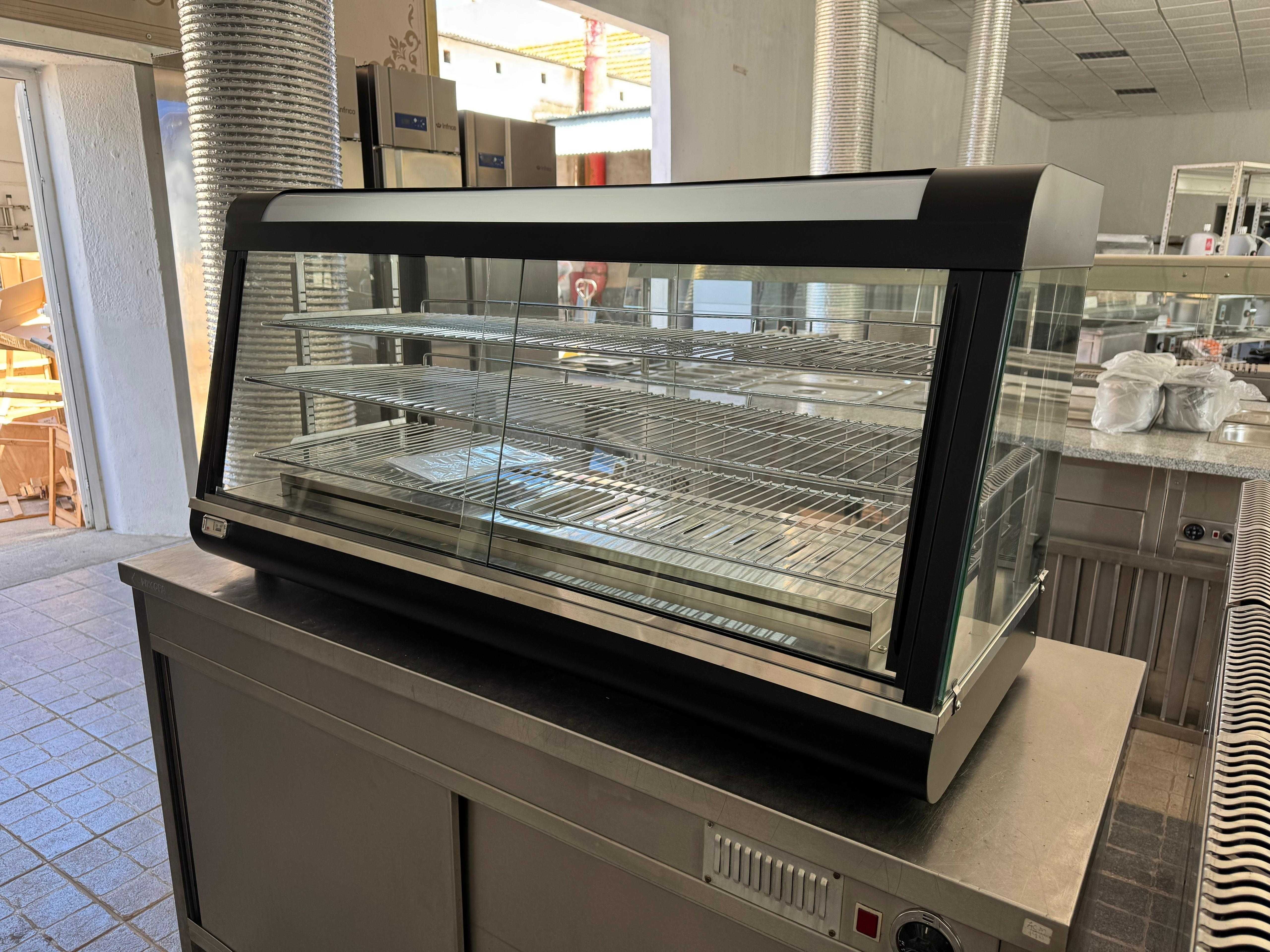 ACM1616 - Vitrine Expositora Aquecida 1,2m com 3 Prateleiras - NOVA