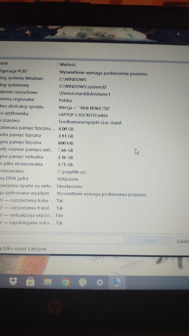 Laptop HP 15-cali N3060/4GB/500GB/DVD-RW/W10
