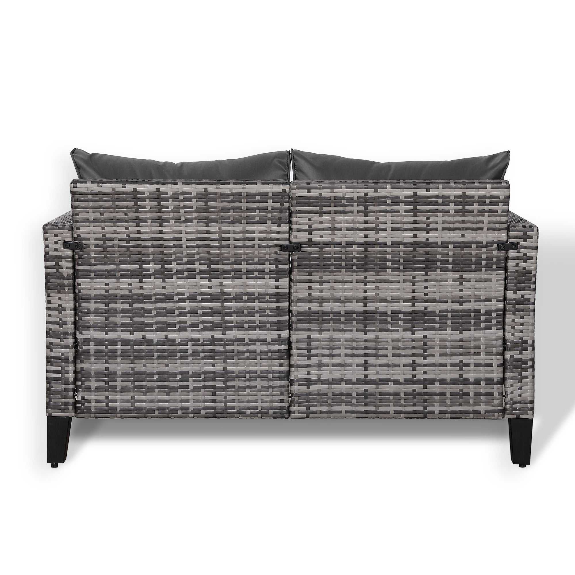 Dwuosobowa szara sofa rattanowa