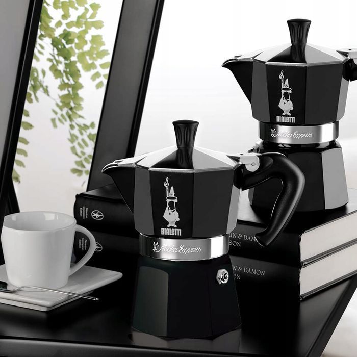 EKSKLUZYWNA Kawiarka Moka Express 3 espresso CZARNA 130ml BIALETTI