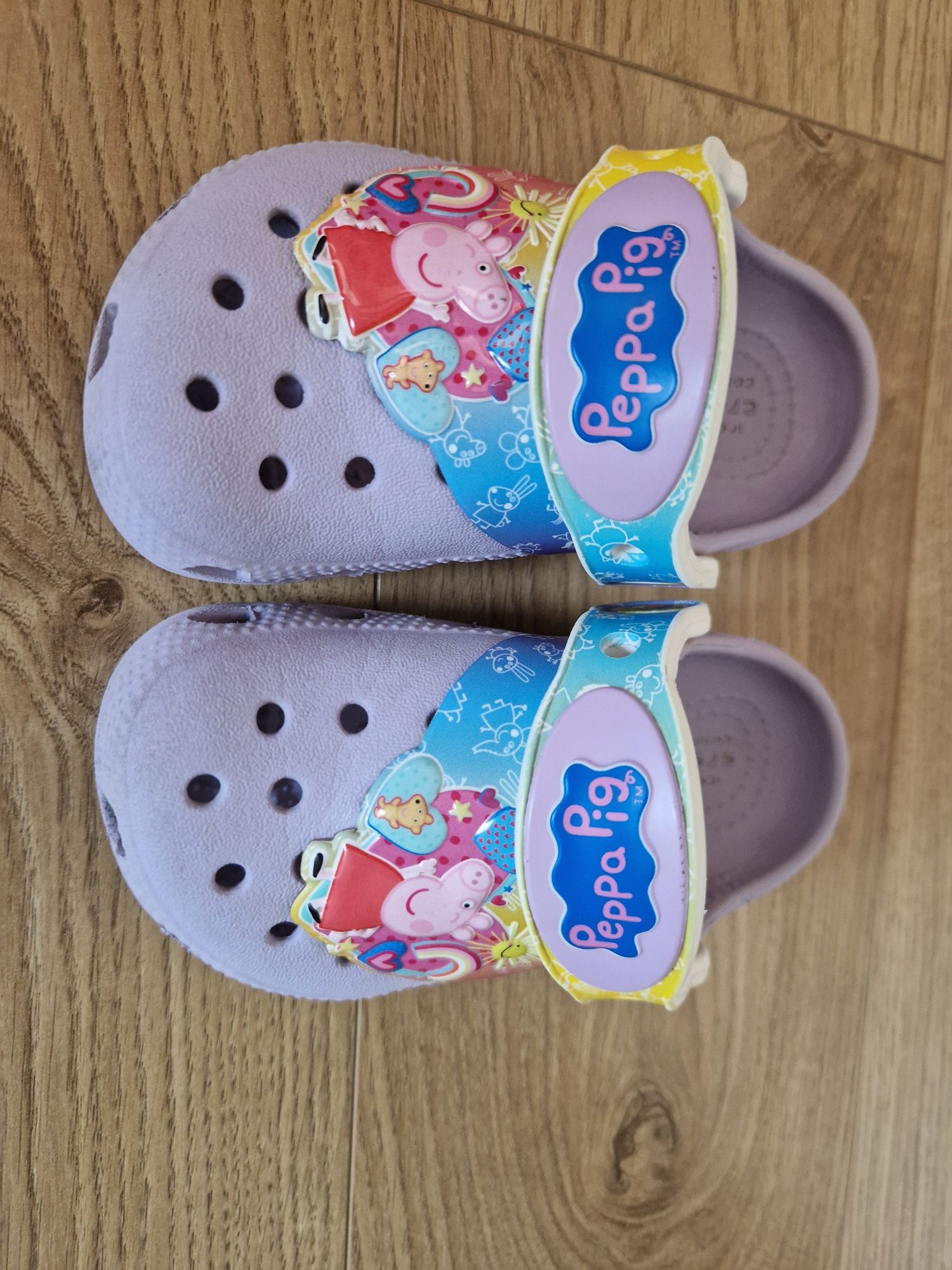 Klapki/sandały Crocs roz. 7/ 23-24 peppa fioletowe dziewczynki