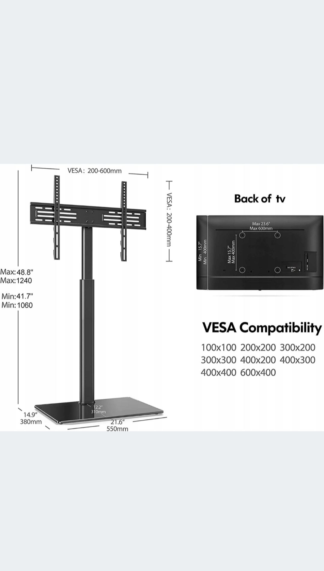 Podstawa wieszak na telewizor TV Fitueyes TT106002GB