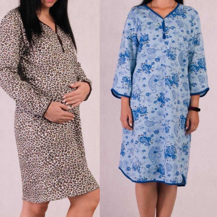 Жіноча тепла нічна сорочка для вагітних в пологовий