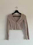 Pull and Bear beżowa bluzka crop top xs