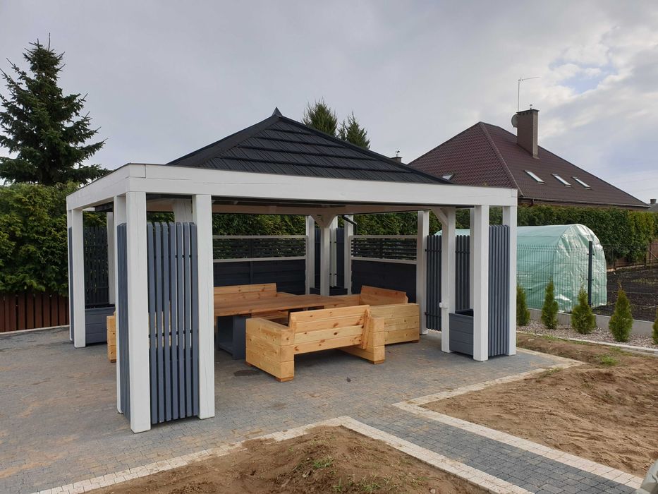 altanka ogrodowa nowoczesna drewniana