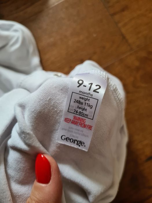 Zestaw 3 pajacyki biale 74 - 80 antyposlizgowe stopy