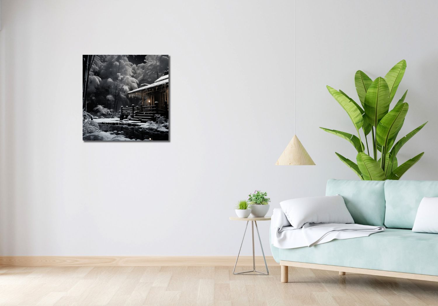 Obraz 60x60cm Tradycyjna Japońska Chatka
