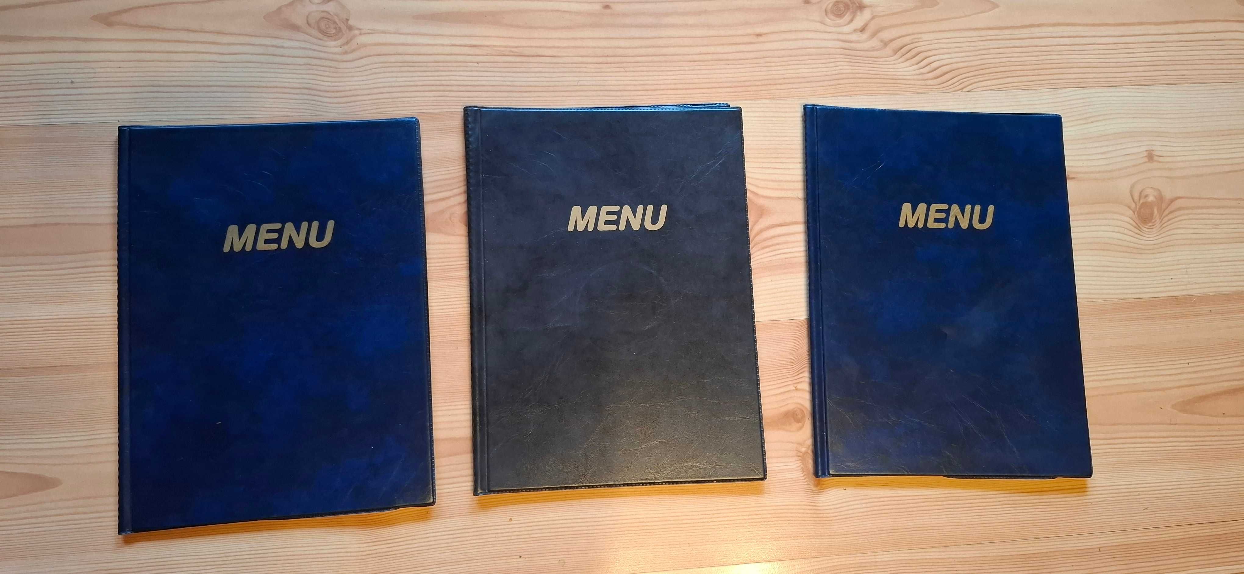 Karty Menu do dań i napojów -zestaw 3 sztuk.