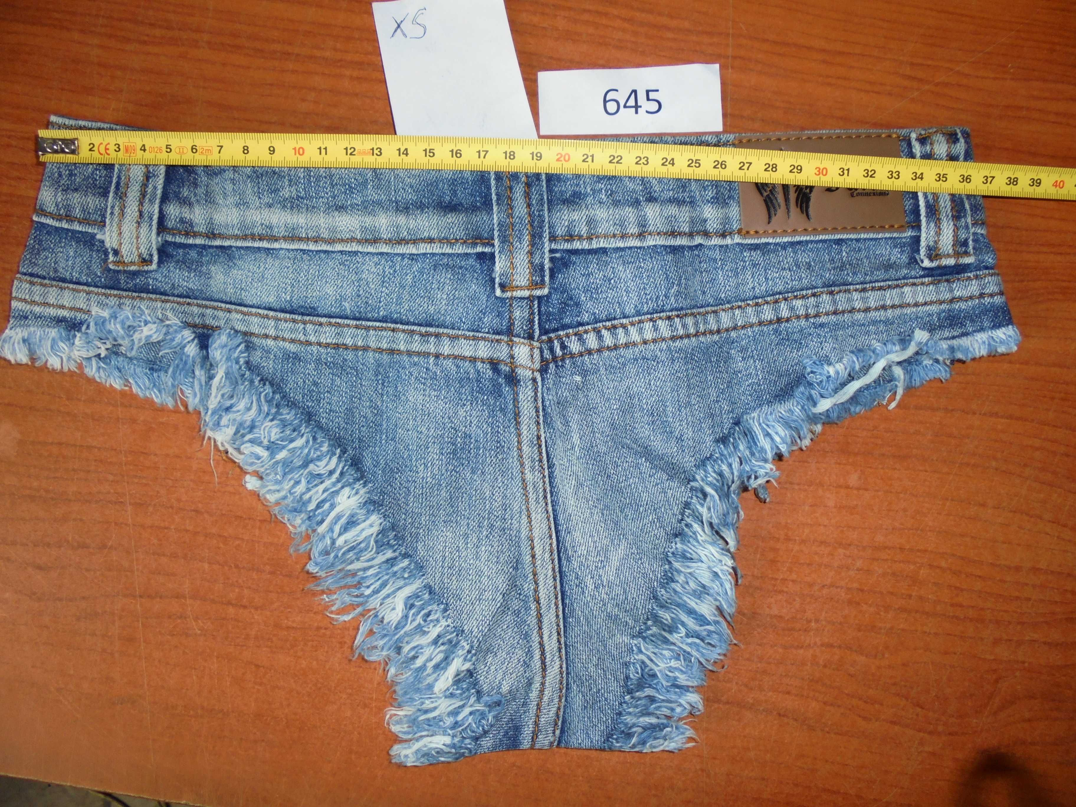 Szorty Spodenki Damskie Sexy Seksowne Biodrówki Jeans XS