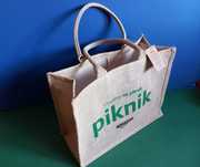 Torba z juty Eko na piknik na plażę na zakupy duża AMAZON 42x32x18