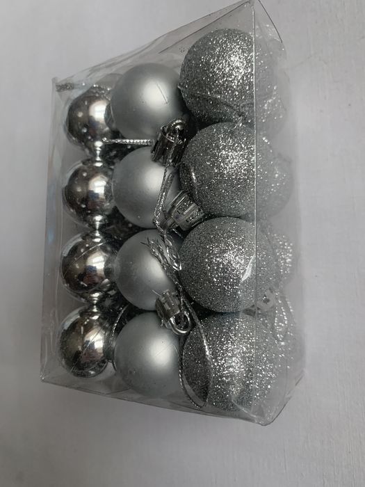 Bombki/Ozdoby świąteczne na choinkę Silver, 24 sztukiu