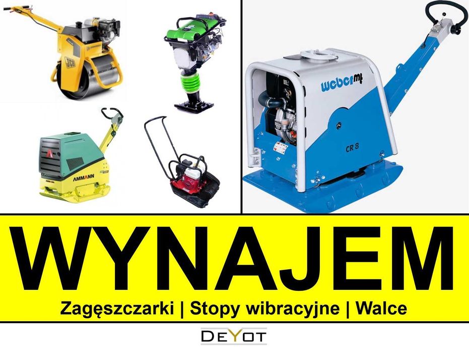 WYNAJEM Zagęszczarki z transportem WYPOŻYCZALNIA Ubijarka Zagęszczarka