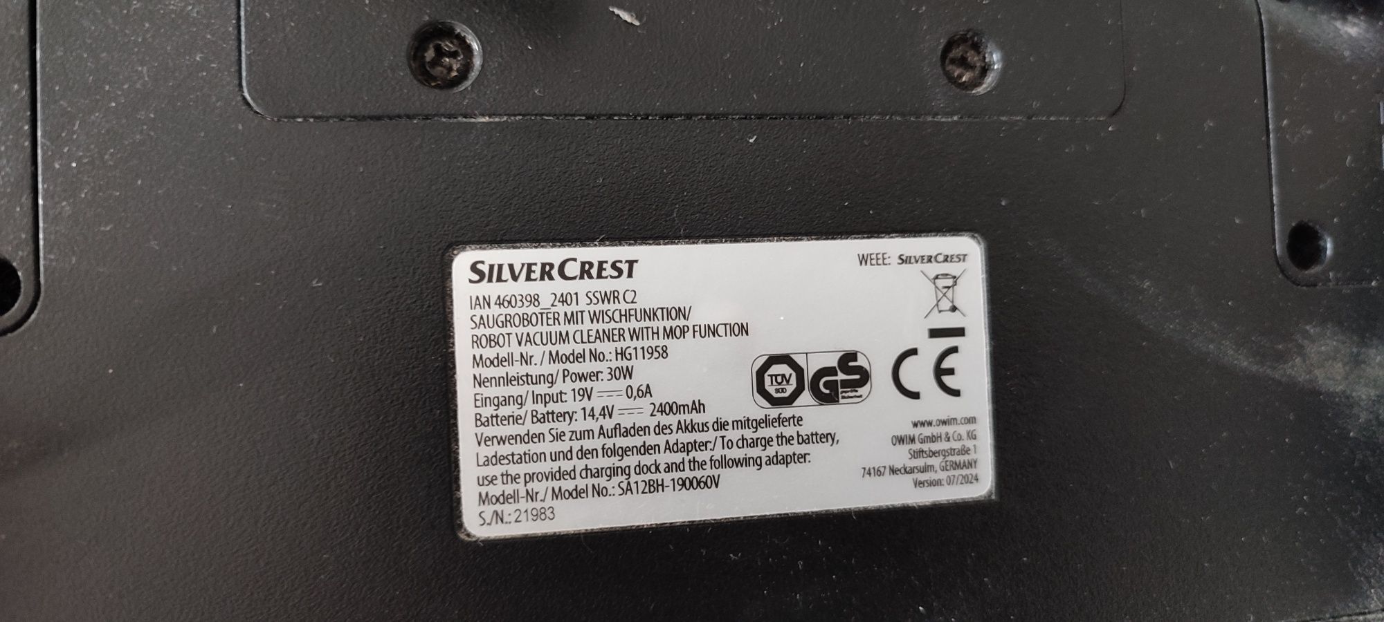 Silvercrest odkurzacz z funkcją mopowania