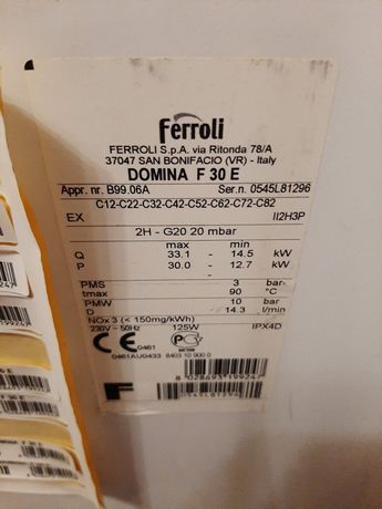 Запчасти газового котла Ferolli F 30F
