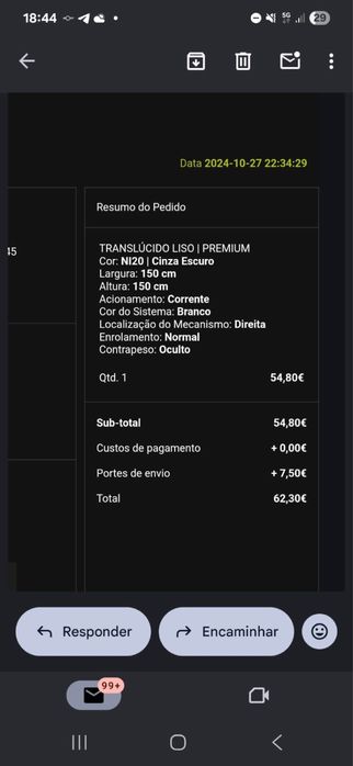 Estore black out cinza