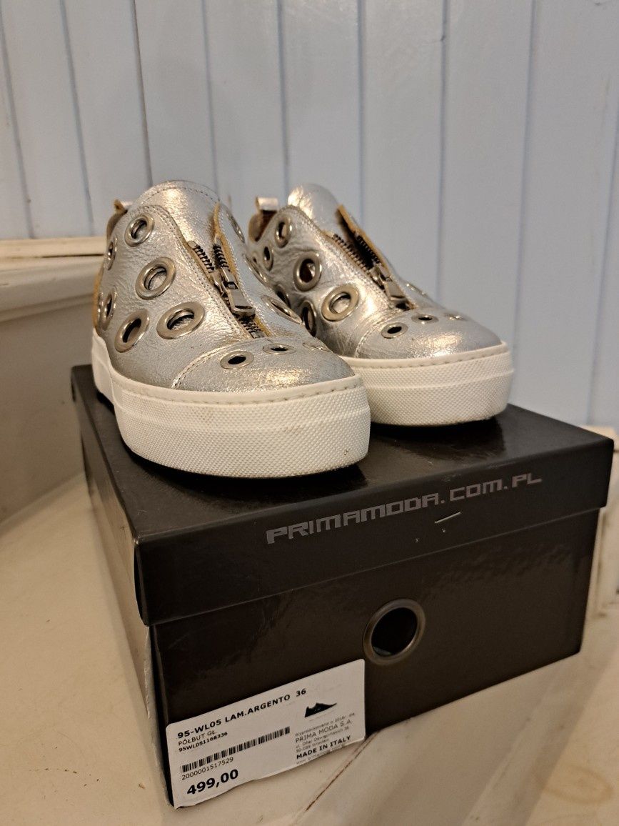Buty Prima Moda r.36 srebrne