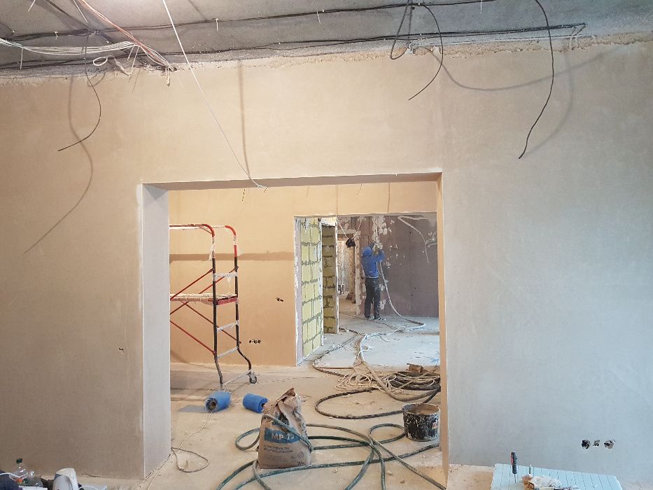 Машинна штукатурка стін і стель у Києві й обл. Станції на 220/380в