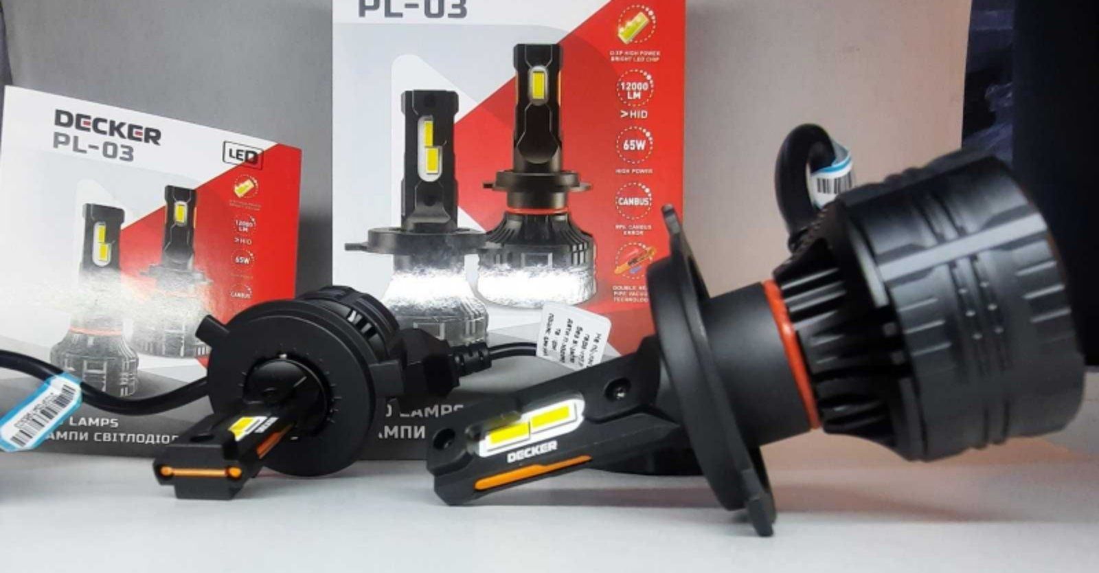 LED лампи DECKER PL-03 5000K H4/Н7/ Н11/Н13/Всі цоколя 65W 12000Lm
