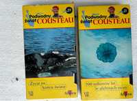 Dwie kasety VHS Podwodny Świat Cousteau magnetowid