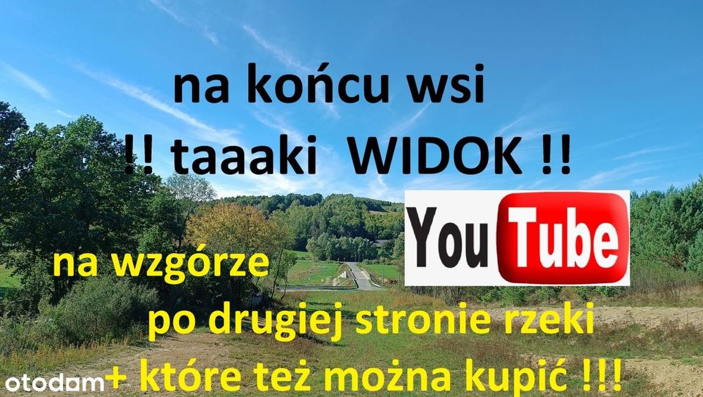 na uboczu - przysiółek - przy lesie WIDOK na wzgórza, budowlany front