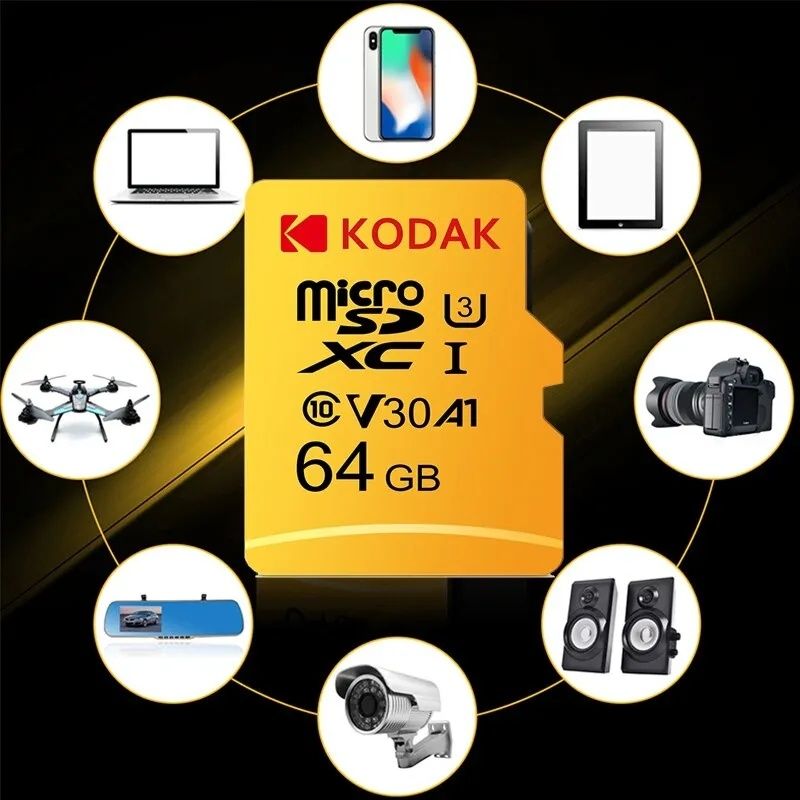 Карта пам'яті micro SD Kodak 64Gb U3 A1 class 10