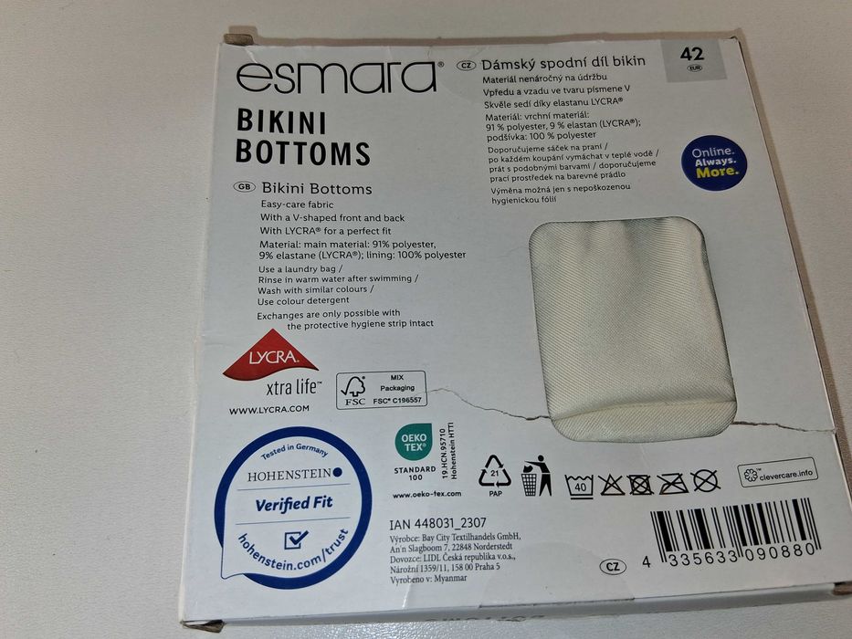 A121 Esmara Majtki Od Stroju Kąpielowego Bikini Bottoms Rozmiar 42