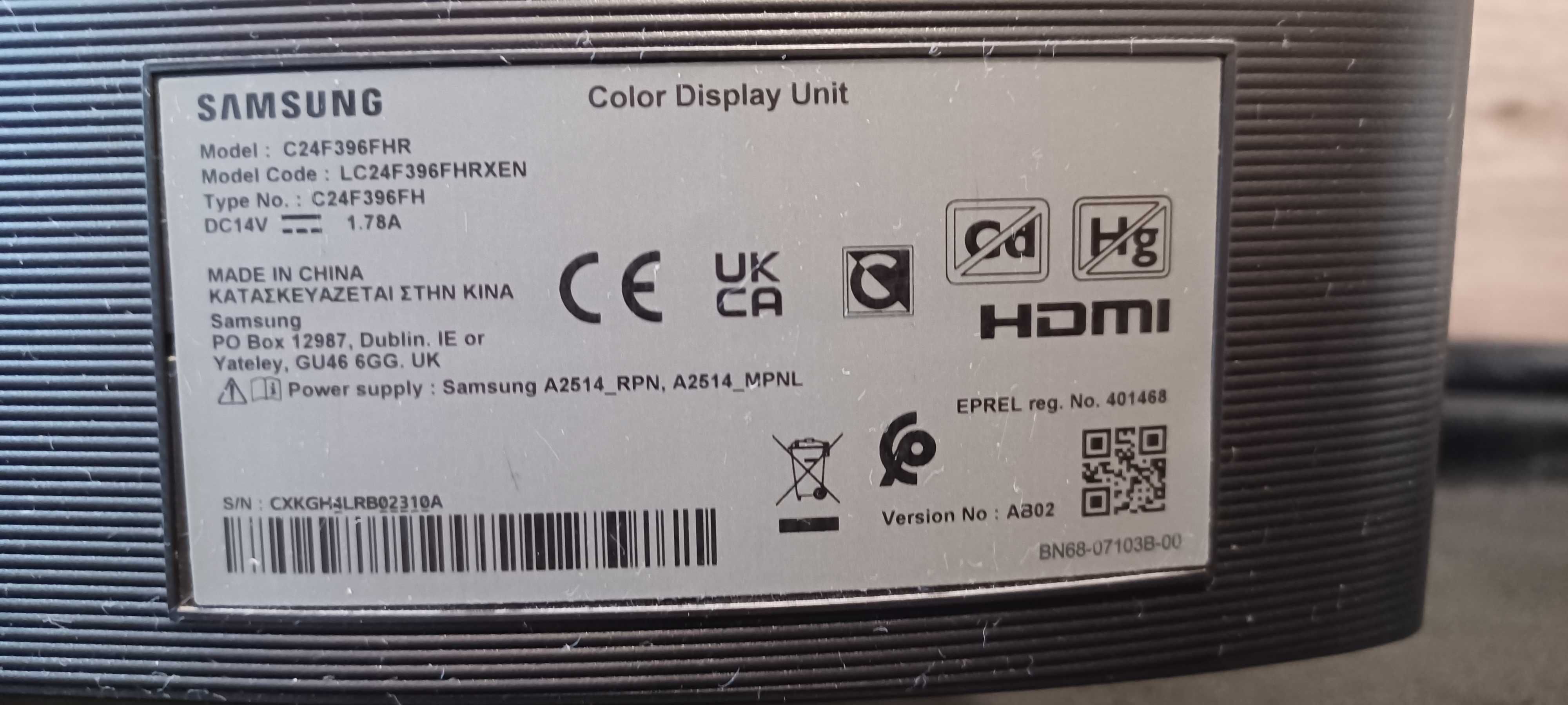 Monitor Samsung C24F396FHRXEN