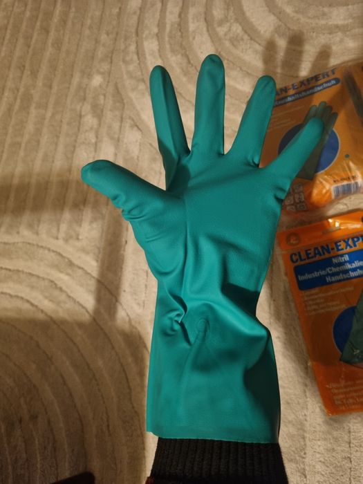 Rękawice nitrylowe gospodarcze do kuchni porządne clean expert