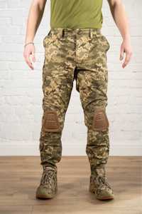 Військові штани з наколінниками піксель ріп-стоп літні, тактичні брюки