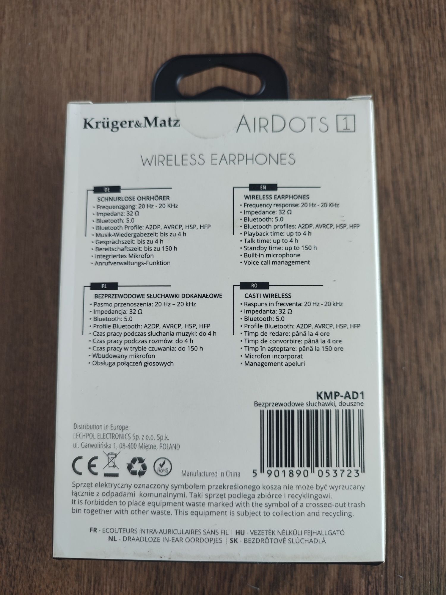 Nowe słuchawki Kruger&Matz AirDots1