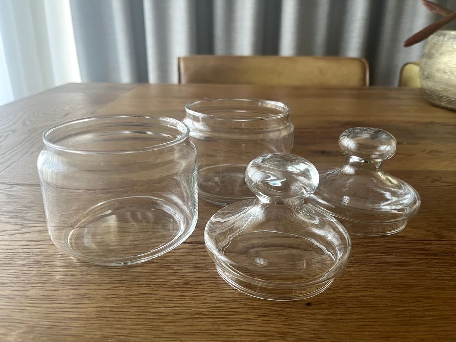 2x słoje szklane Pojemnik z pokrywką słoik apteczny dekoracja Vintage