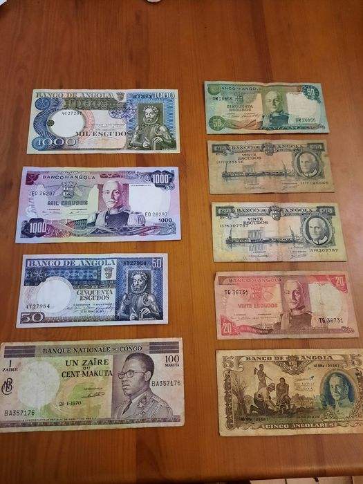 Notas de Angola ( colónia portuguesa) antigas