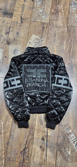 Tatu śliczna kurtka damska zimowa bomberka czarna połysk lekka M L