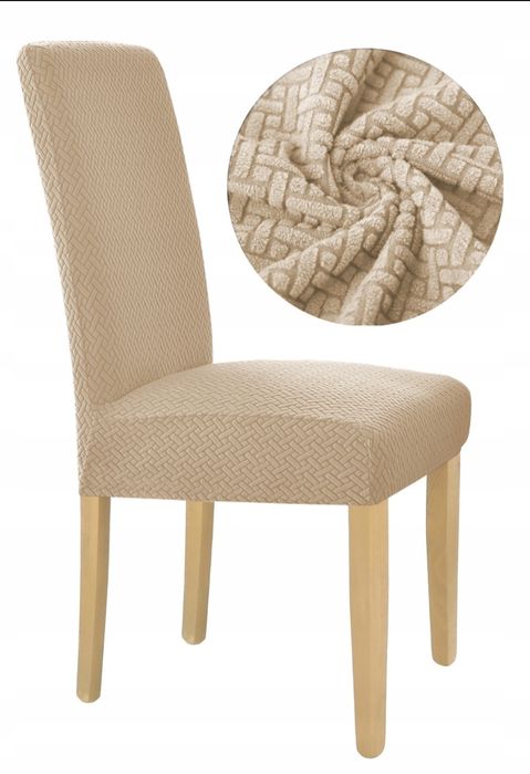 !! 4nowe pokrowce !! Beżowa Ochrona na krzesła przed kotem dziećmi beż