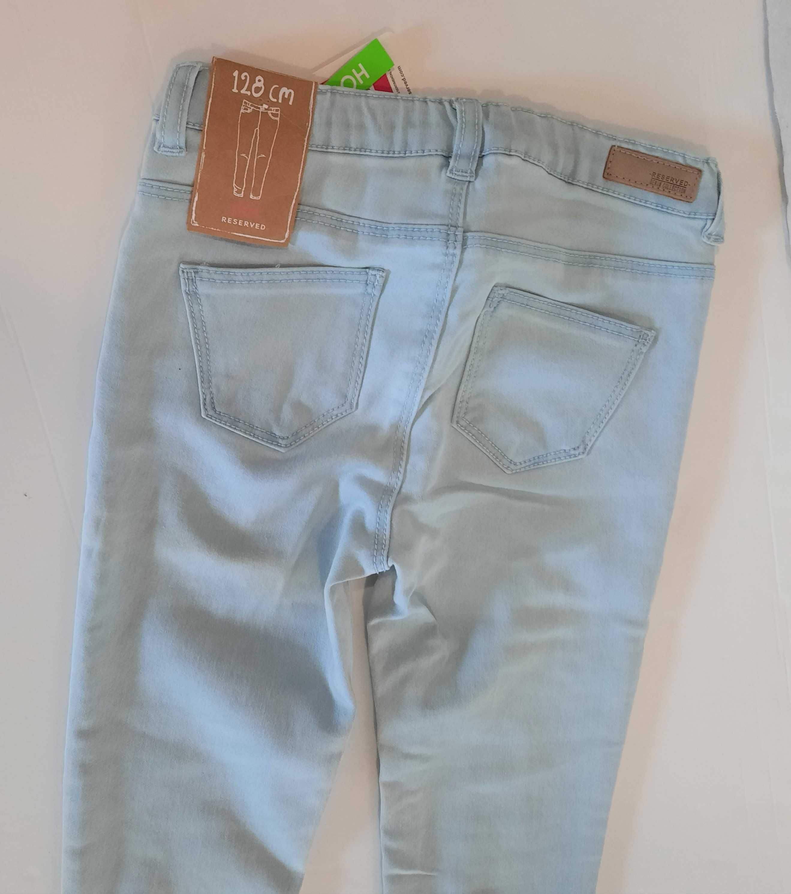 Spodnie skinny slim-fit rurki jeansowe jeans dzinsowe Reserved roz 128