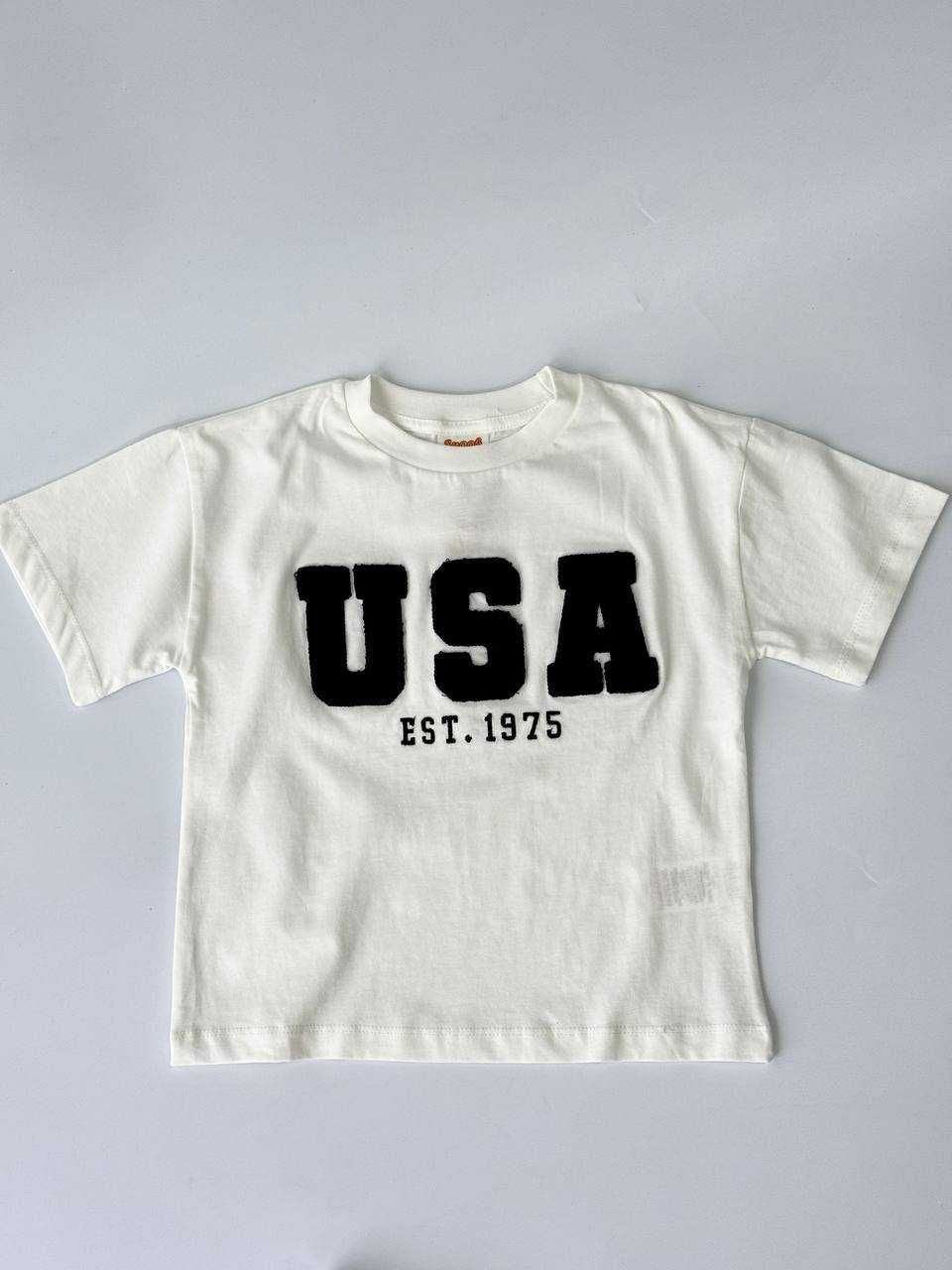 Костюм ( футболка та шорти) USA молочний