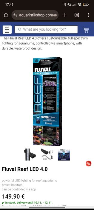 Luz Fluval Reef 4.0 Aquário água salgada
